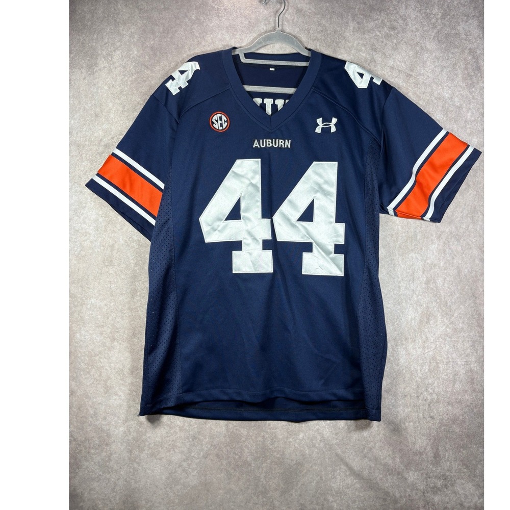 Auburn Tigers 44 VIV Under Armour Jersey Mens Large Navy Football SEC Gameday